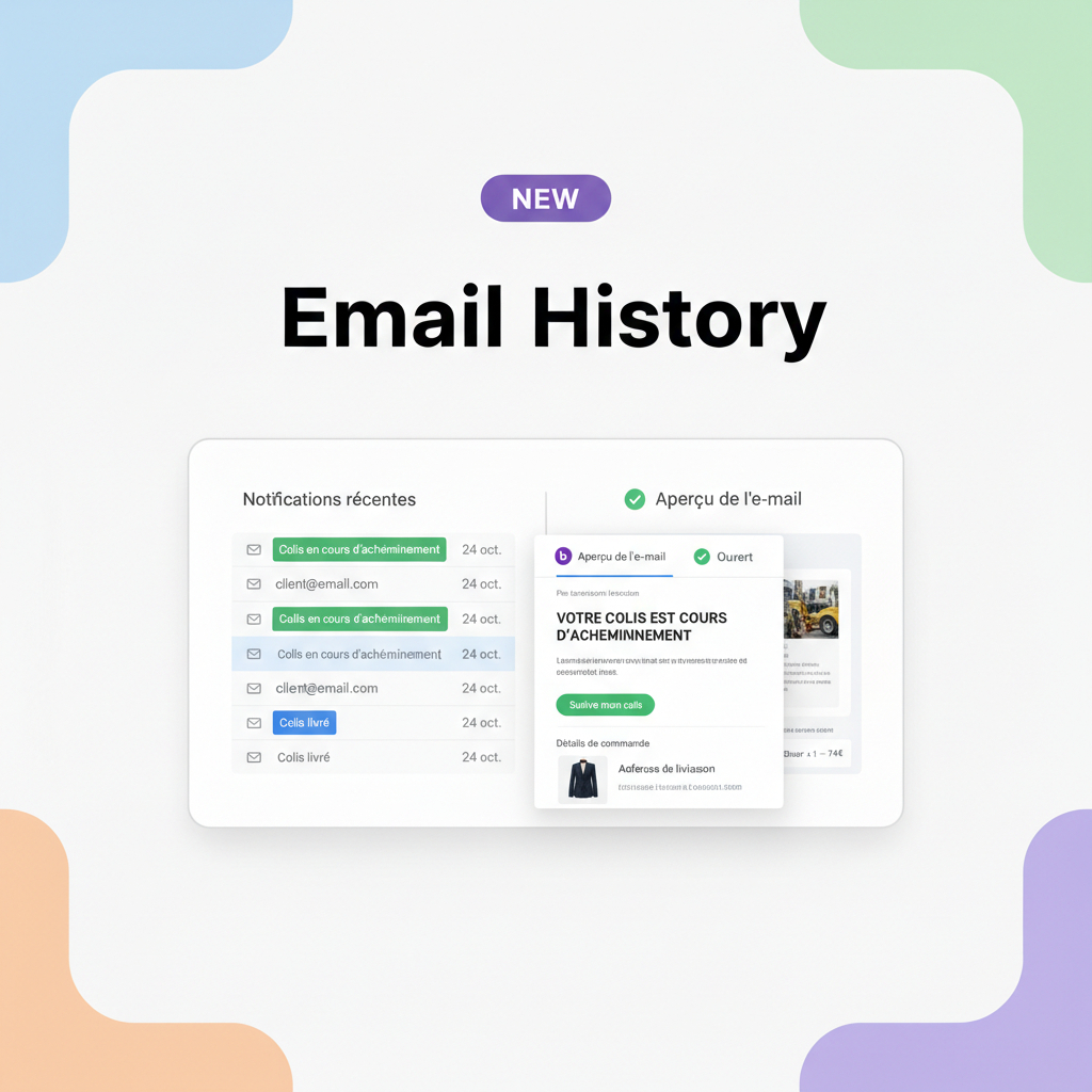 Historique des emails de tracking