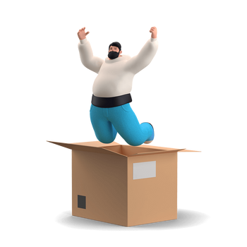 delivery, character builder _ out of the box, box, package, logistic, man, clever, thought, idea.png